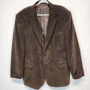 Meeting Street Corduroy Blazer Size 50 Dark Brown 100% Cotton Academia Professor